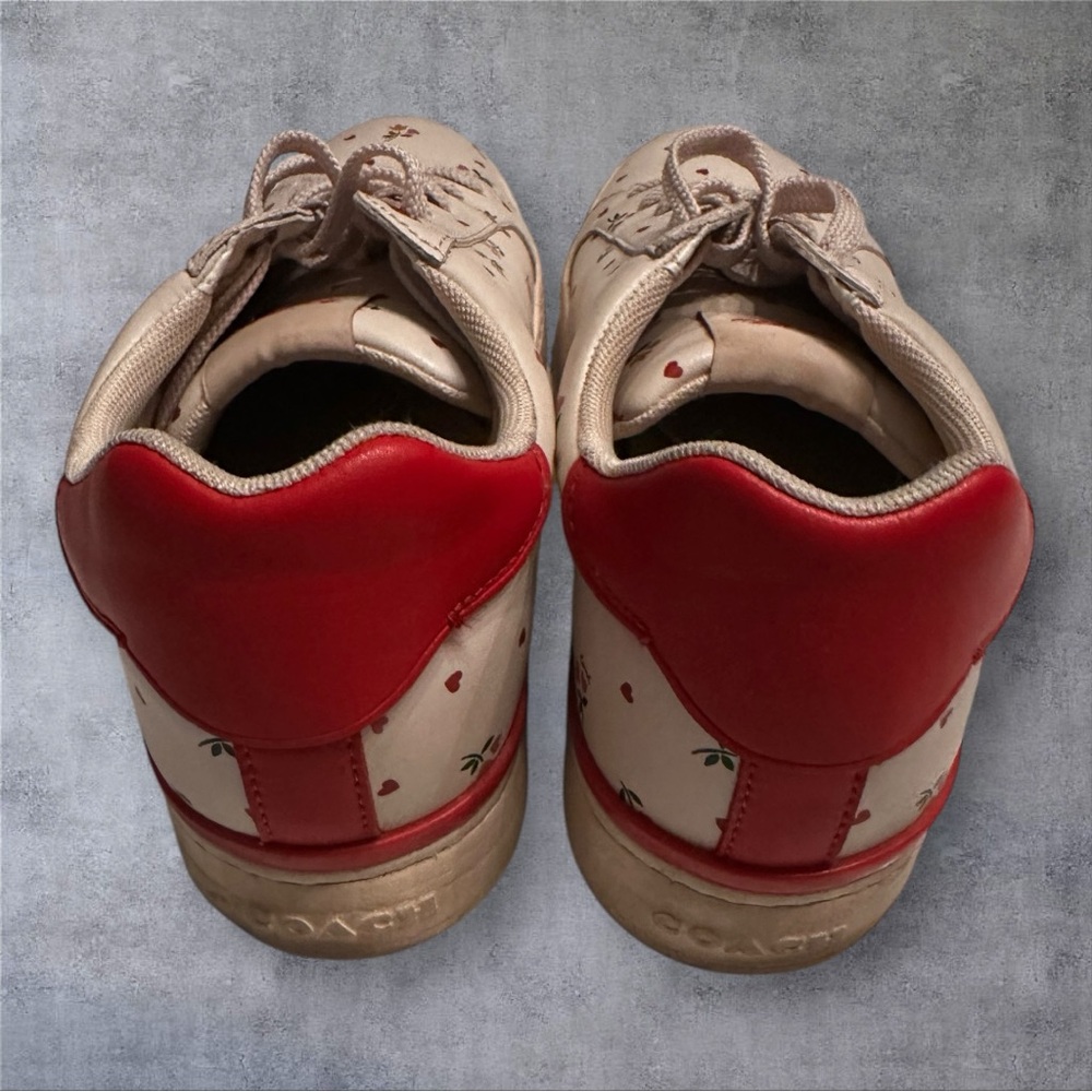 Coach Tan and Red floral Sneakers - Picture 3 of 3